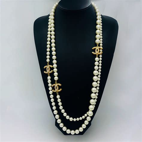 chanel pearl necklace mens|genuine chanel necklace.